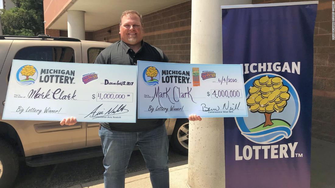 A Michigan man wins a four-million-dollar lottery jackpot for the second time