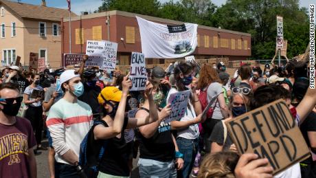 Protesters in Minneapolis called for the removal of the Minneapolis Police Department. 