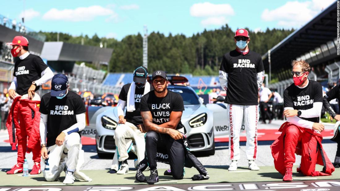 F1 drivers divided as a few choose not to kneel in support of the Black Lives Matter movement ahead of the Austrian Grand Prix
