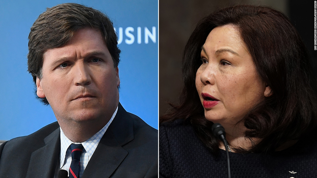 Senator Tammy Duckworth, who lost her legs in a job in Iraq, strikes back after Tucker Carlson suggests she hates America