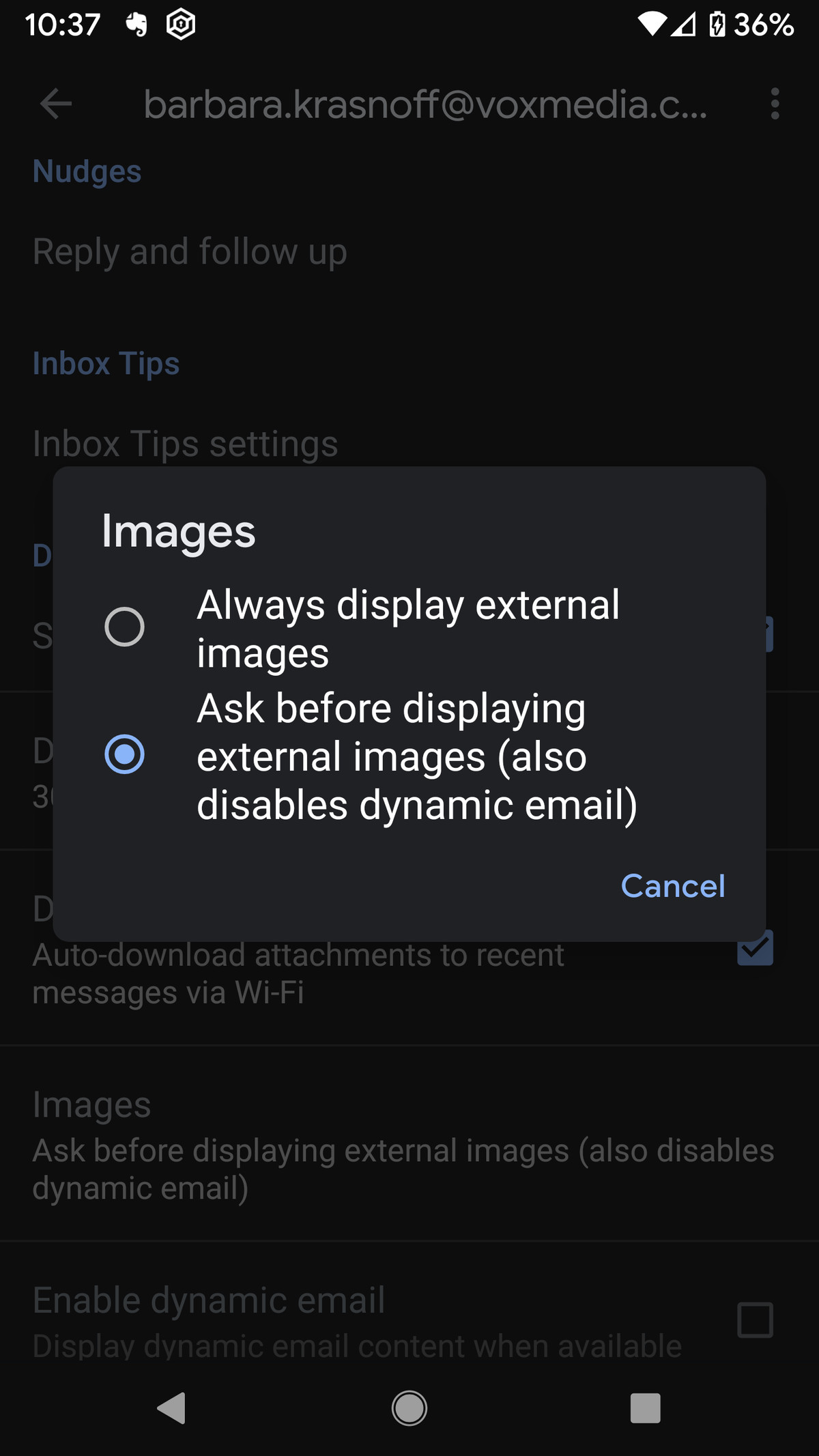 You can now disable the autoloading of images.