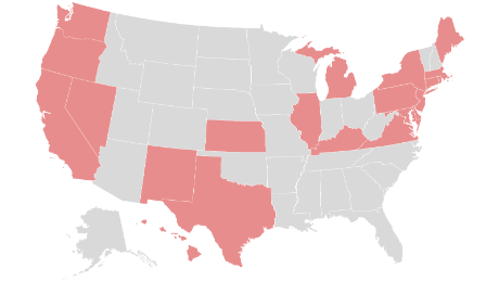 These are states that require people to wear masks when they are out in public