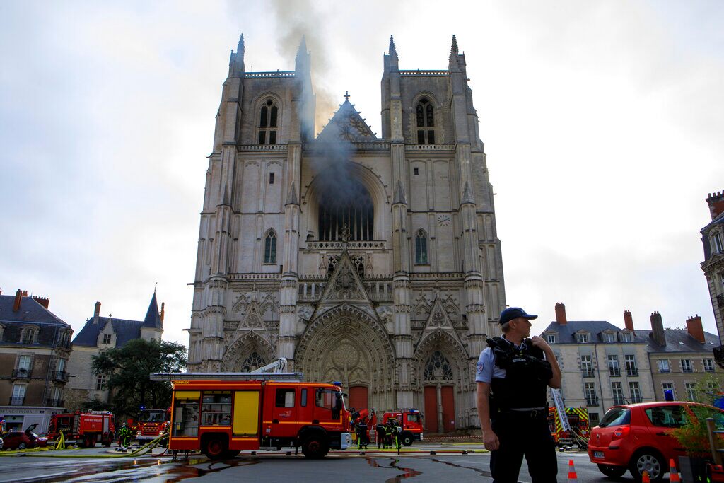 Fire rips through 15th-century French cathedral, police calling it a criminal act