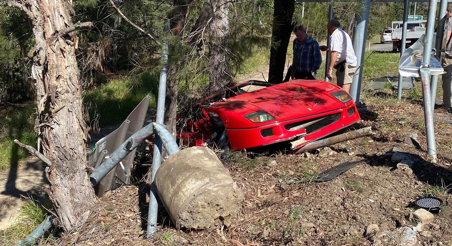 Gut-Wrenching Carnage From A Recently Wrecked $2.3M Ferrari F40