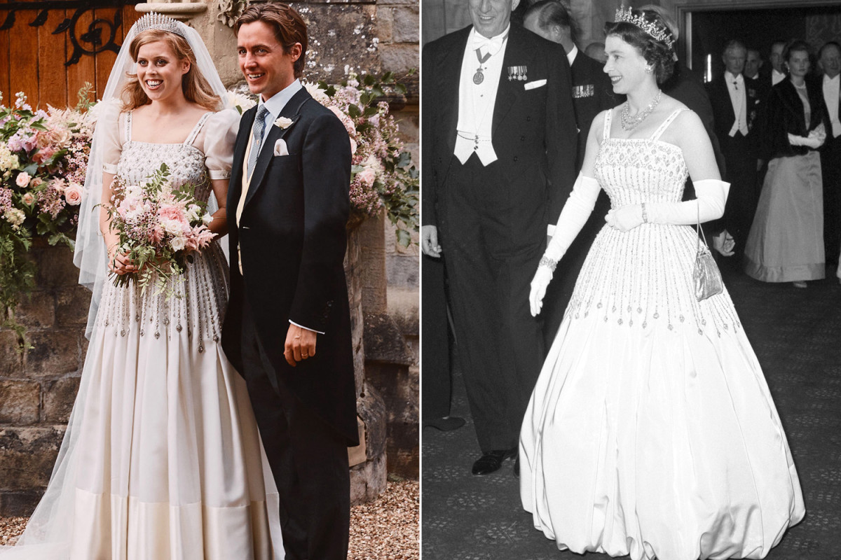 Princess Beatrice wore Queen Elizabeth’s dress and tiara for private wedding