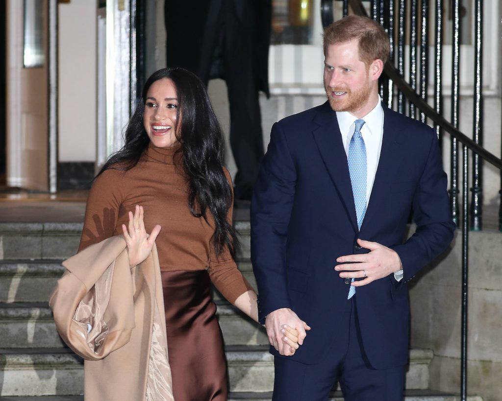 Prince Harry and Meghan Markle depart Canada House on January 07, 2020 in London, England