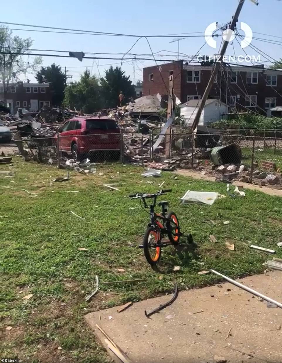 Three homes near Reisterstown Road in Baltimore were destroyed in an explosion Monday morning