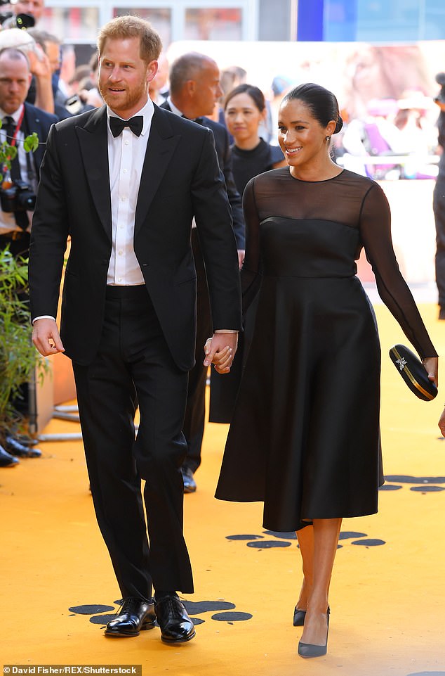 Prince Harry and Duchess of Sussex attend the London premiere of The Lion King, July 2019