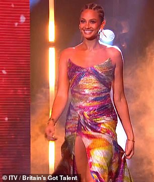 Glamor: Amanda Holden (left) and Alisha Dixon (right) brilliantly arrive on stage for the semifinals