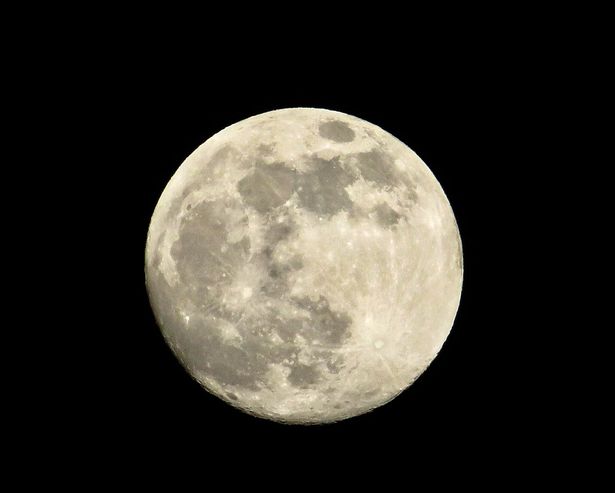 The moon over Colwyn Bay in North Wales on Monday evening before the Snow Supmon of last year on Tuesday, February 19