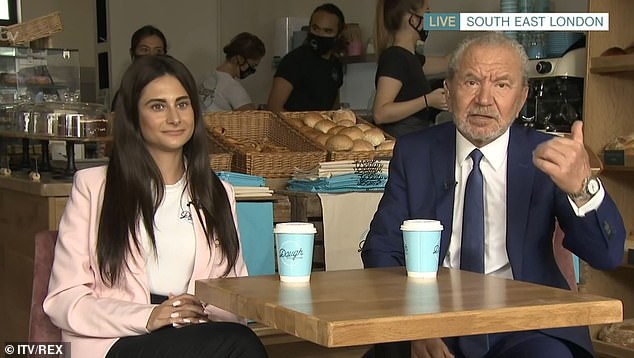 Lord Sugar this morning spoke alongside winning trainee Karina Lepore (pictured together)