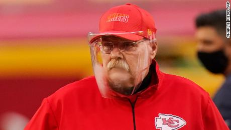Face shields such as those worn by Chiefs coach Andy Reed on opening night, may be a regular sight on the sidelines this season.