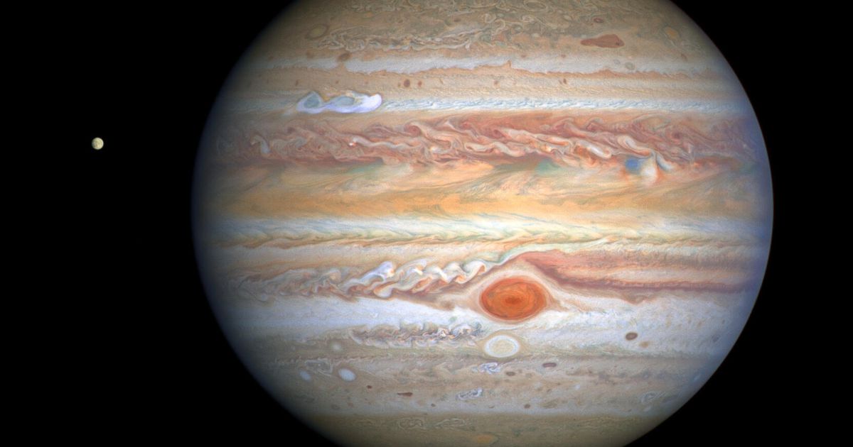 Jupiter’s Great Red Spot appears in Hubble’s new view of the planet’s crazy storms