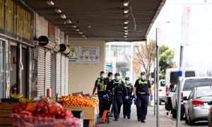Police at Footscray Market in Melbourne, Victoria Australia on September 20, 2020.
