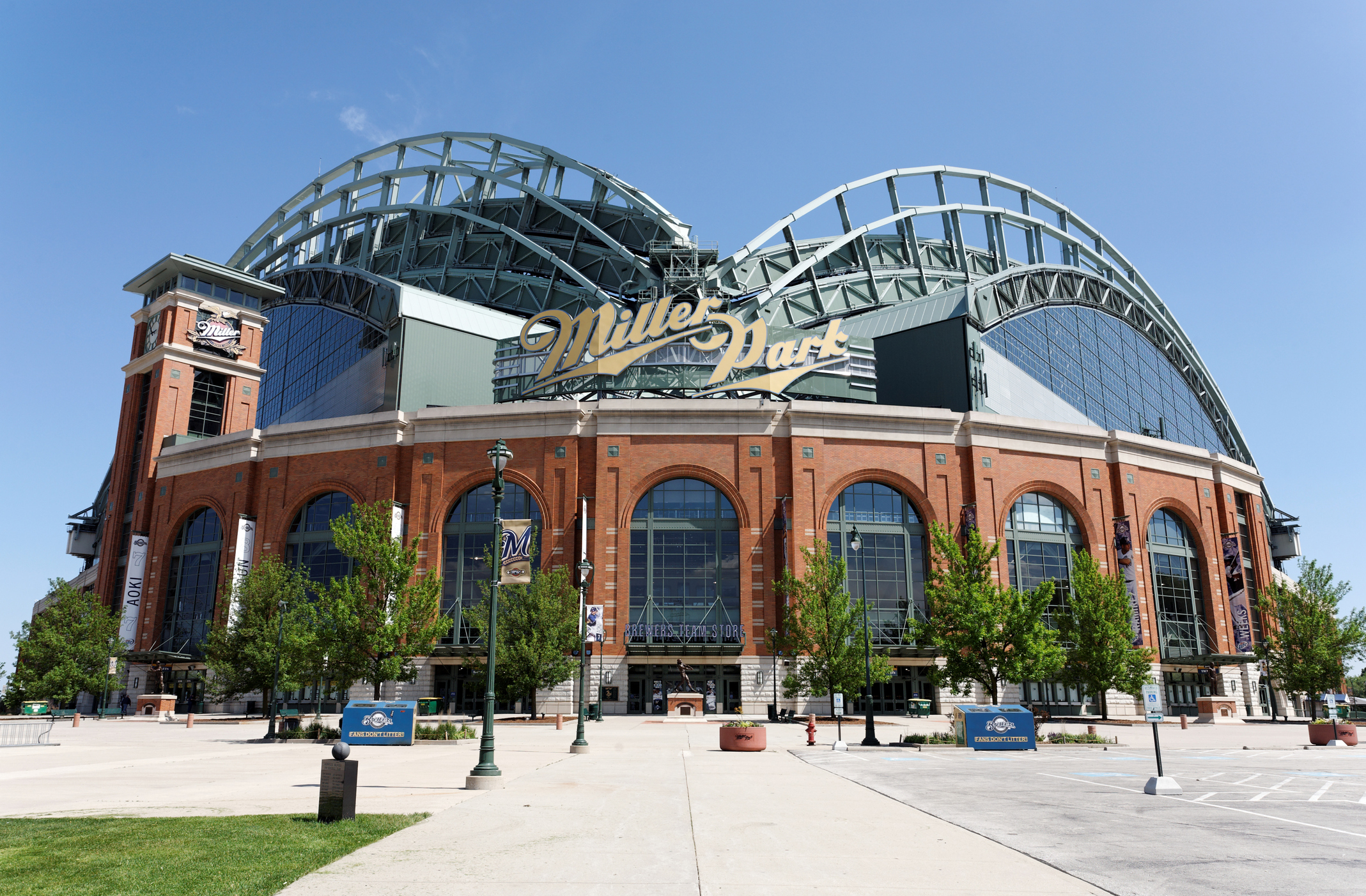 Security footage of a trespasser destroying the Milwaukee Brewers Field