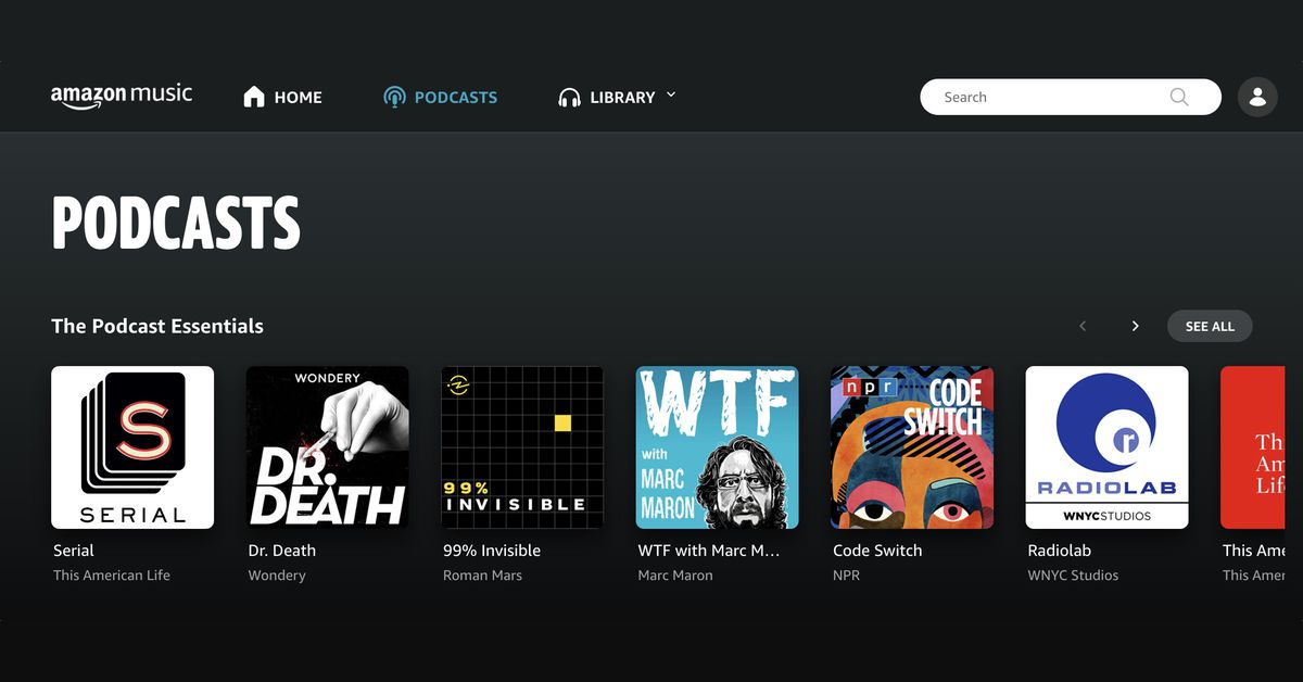 Amazon Music now has podcasts