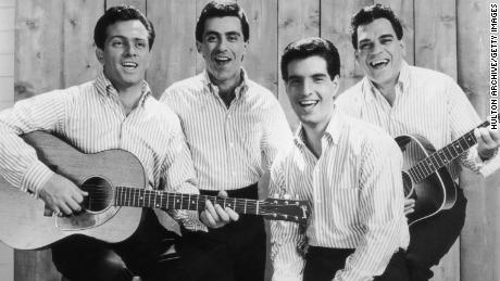 This 1965 Four Seasons promotional photo, from left, shows Tommy DeVito, Frankie Vale, Bob Gaudio, and Nick Massey.