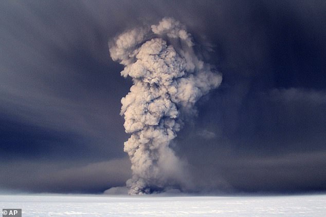 Plumes of smoke from Grimsvoten volcano, which is located under the Vatnajökull glacier, about 120 miles (200 km) east of the capital, Reykjavik, which erupted in 2011