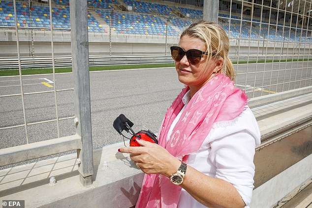 Mick's mother Corina was on the track to watch him participate in his first training session
