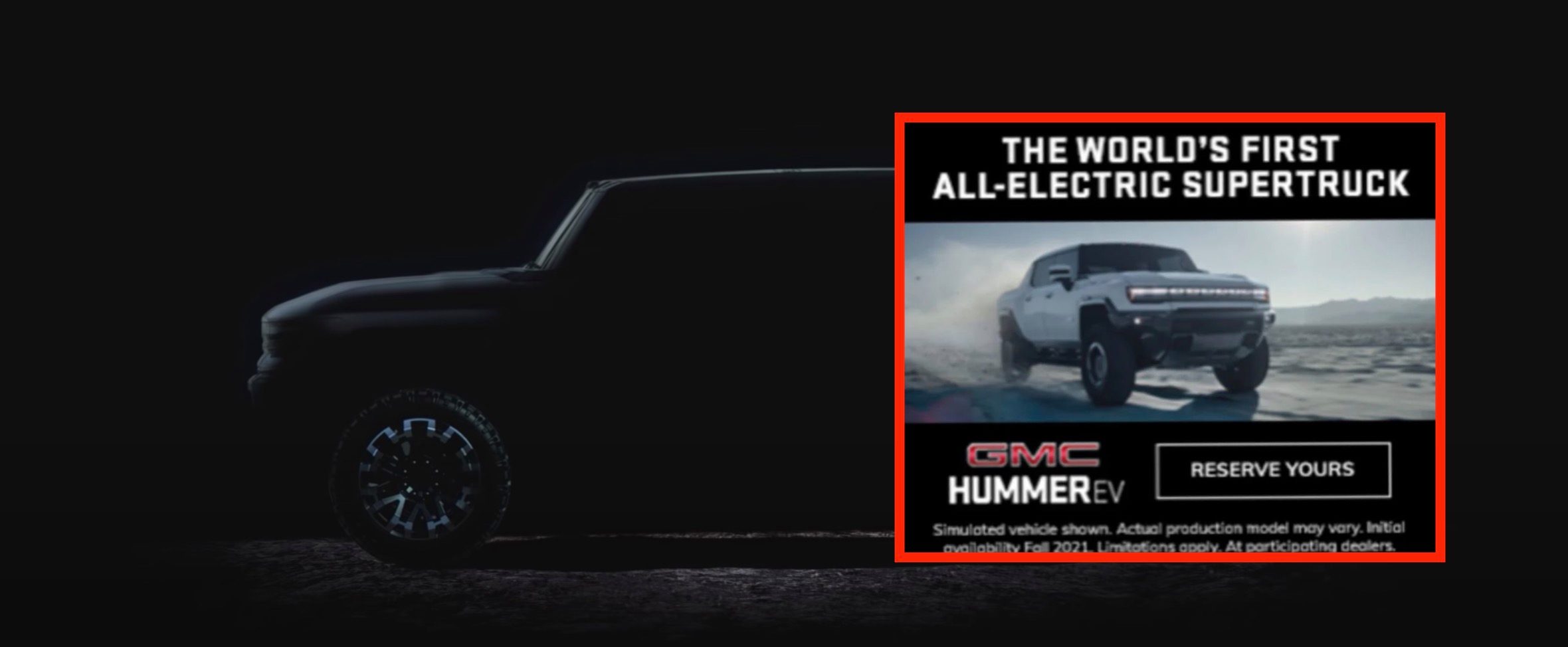 Design of the GMC Hummer EV pickup electric leaked in an ad before it was revealed