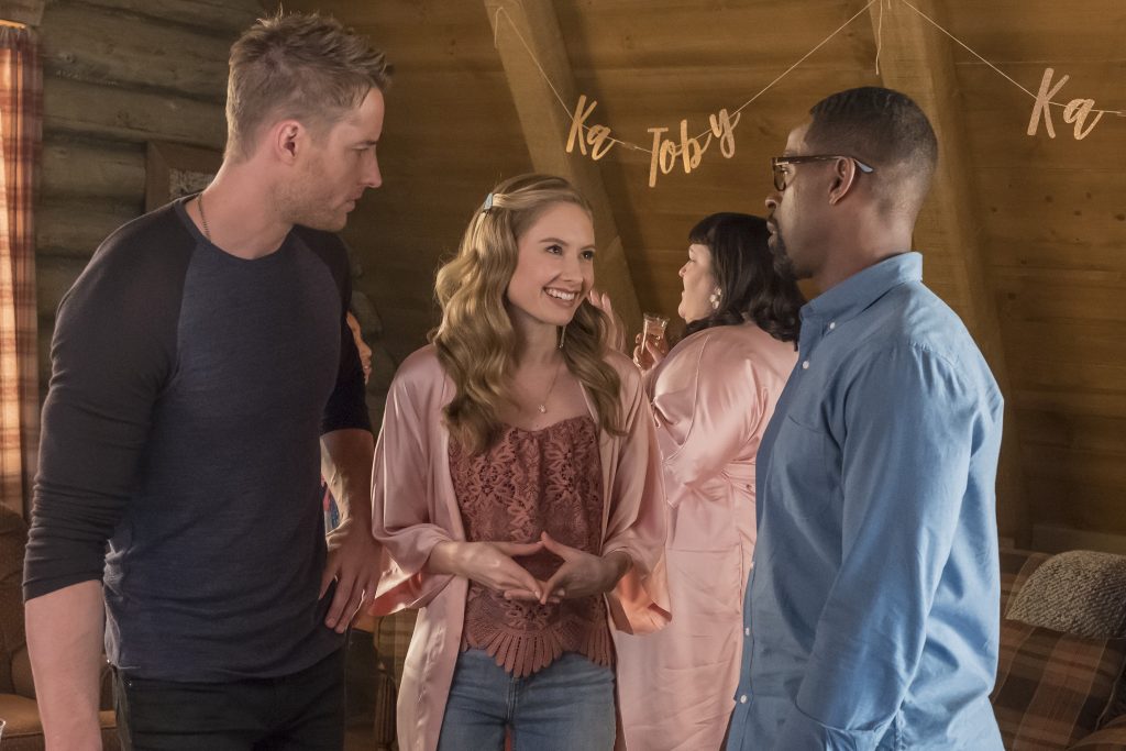'This Is Us' Justin Hartley as Kevin, Caitlin Thompson as Madison, Stirling K. Brown as Randall