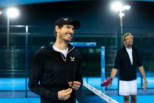 Andy Murray and Peter Crouch play Padel for BBC Children in Need 2020 filmed at LTA's National Tennis Center on November 09, 2020 in London, England. 