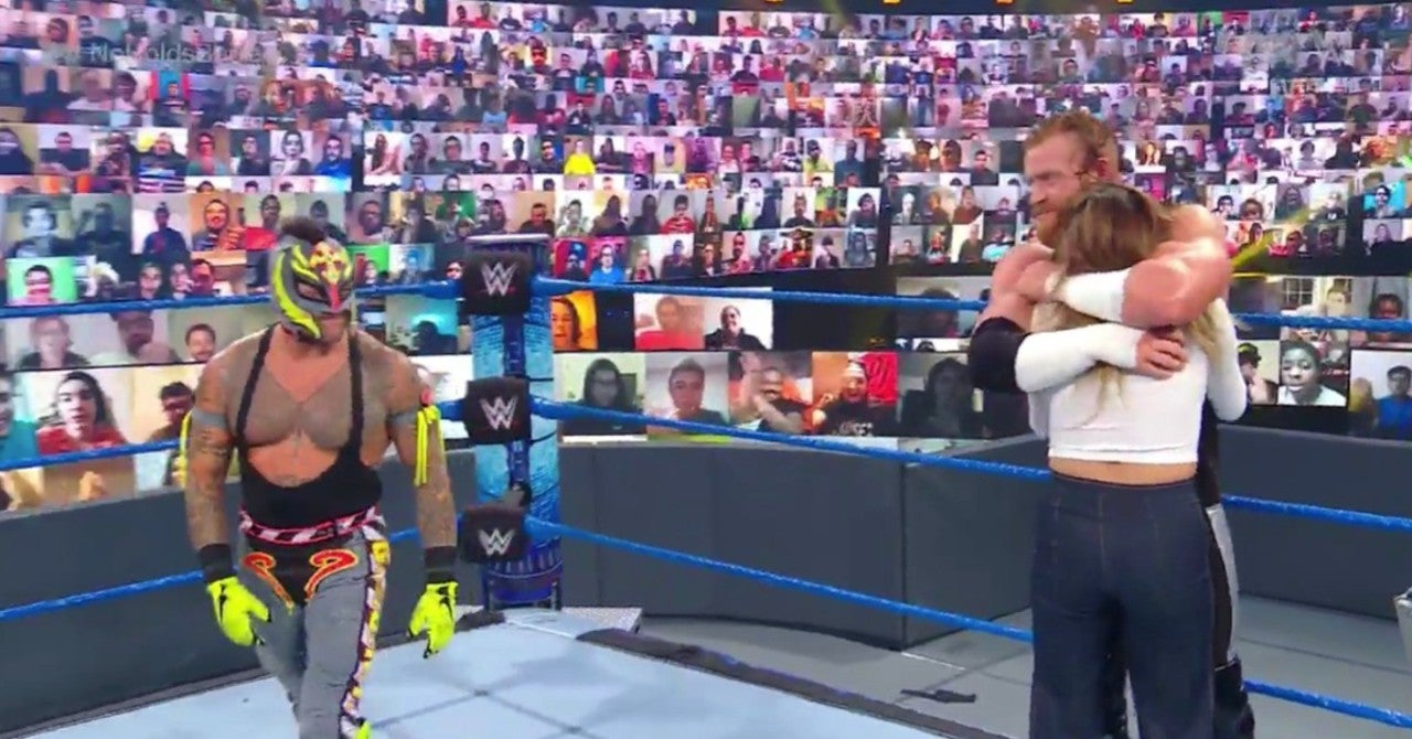 Team WWE Rey Mysterio and Murphy defeat Seth Rollins at SmackDown