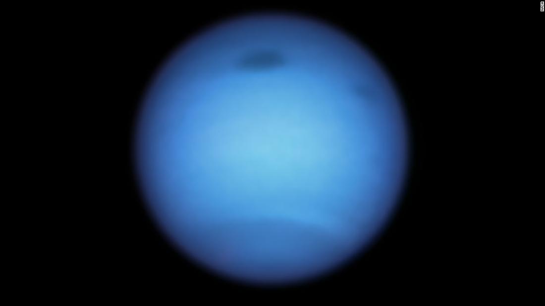 Hubble observes a massive storm on a path opposite Neptune