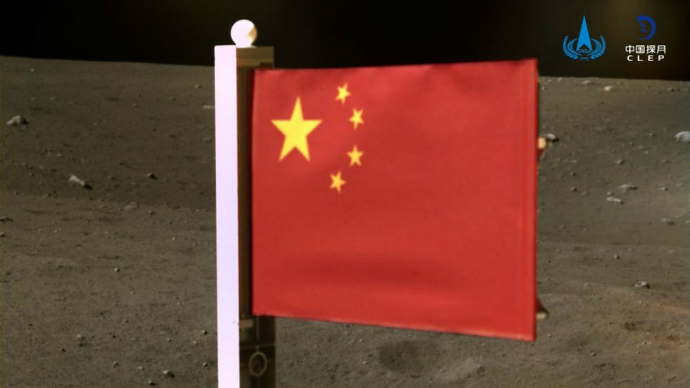 China flag on the moon