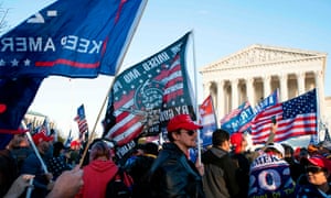 Trump supporters protested the election result in front of the US Supreme Court on December 12, 2020 in Washington, DC.