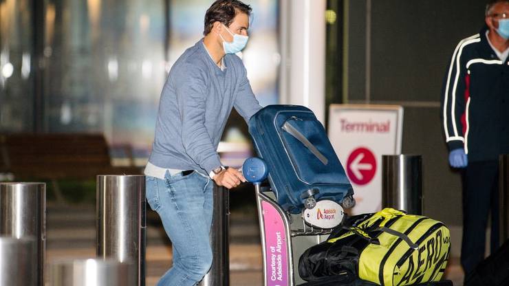 Rafael Nadal traveled to Adelaide from Barcelona.
