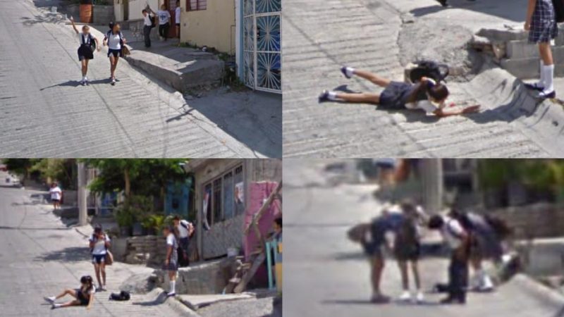   Viral image |  The fall of a student "immortalized" in Google Maps |  Google Map |  Street View |  Mexico |  New Leon |  Directions |  Directions |  Widely

