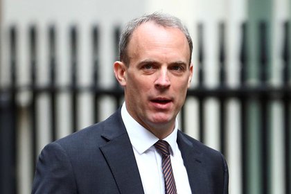 British Foreign Secretary Dominic Raab arrives at Downing Street for a cabinet meeting in London on July 14, 2020. Reuters / Hannah McKay