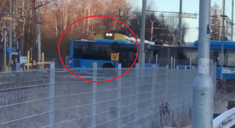 He paused, filming a train collision with a bus, watching what happened to him and making him crazy