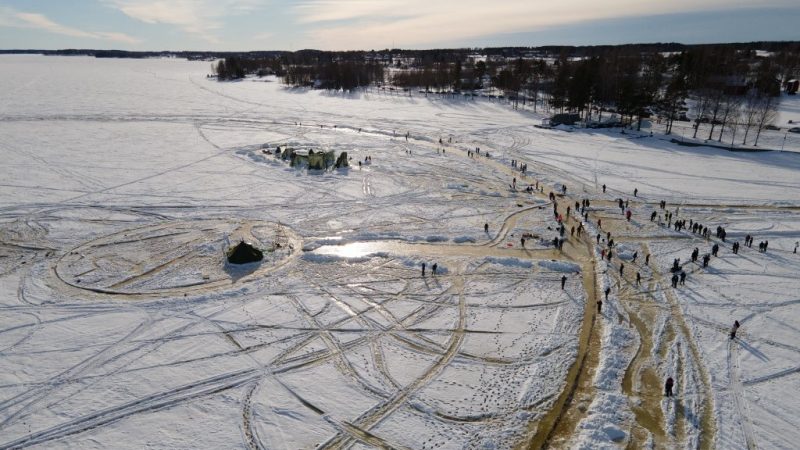 In Finland they build the largest "snow carousel" in the world

