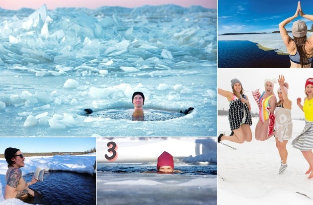 ▷ Close your eyes and plunge into a snowboard swim in Finland with pictures