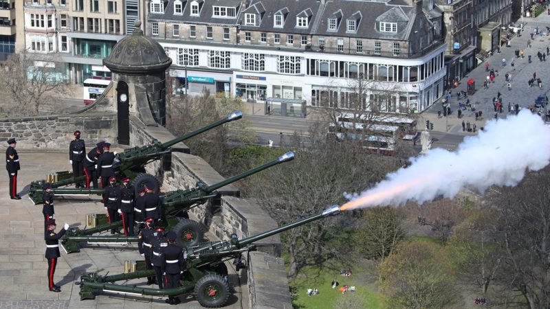 The United Kingdom paid tribute to Prince Philip with a cannon salute

