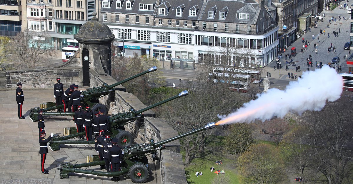 The United Kingdom paid tribute to Prince Philip with a cannon salute