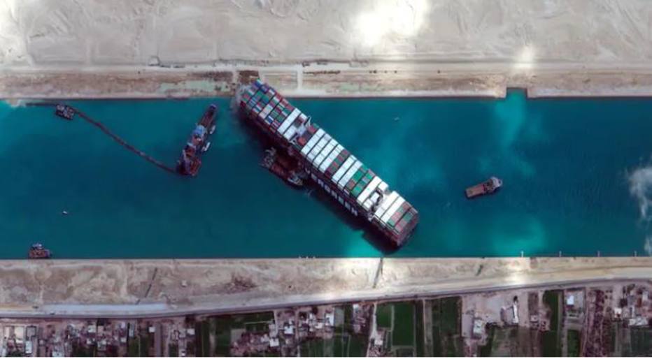 How many hours ago it was until the Evergiven ship was cut off in the Suez Canal – International