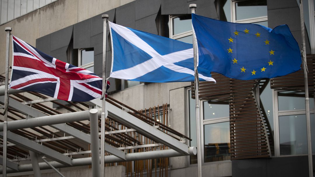 Scotland raises the European Union flag over government buildings