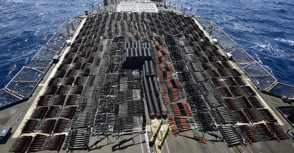 The US Navy seized an arsenal of thousands of Russian and Chinese weapons in the Arabian Sea