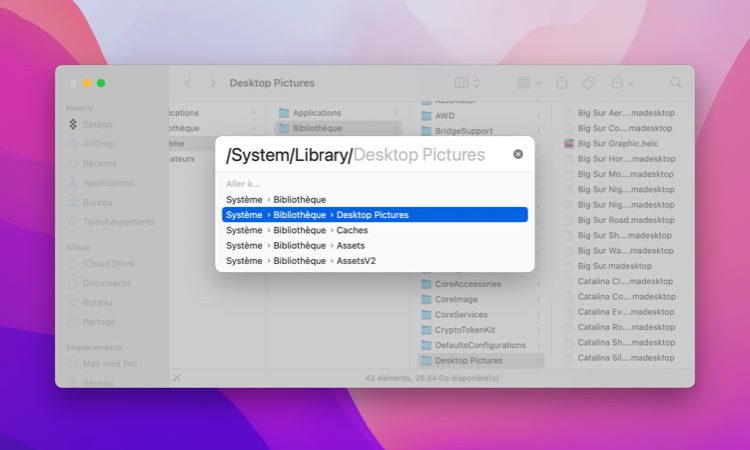 macOS Monterey Finder improves its interface to navigate to a folder

