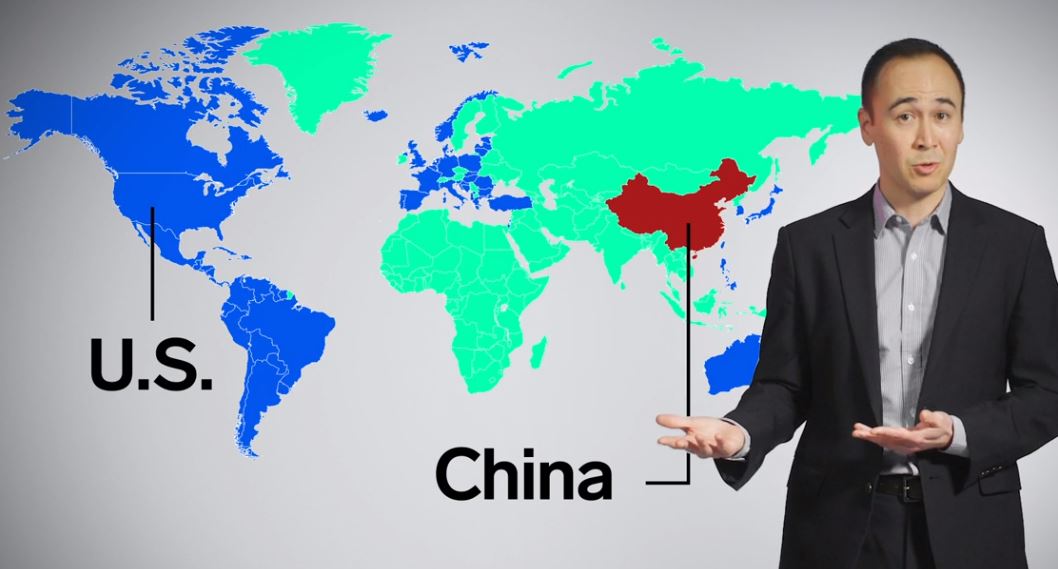 A political scientist explains the confrontation between the United States and China in a video clip