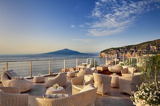 Sorrento coast.  Vista Sky Bar Hotel Mediterraneo . reopens
