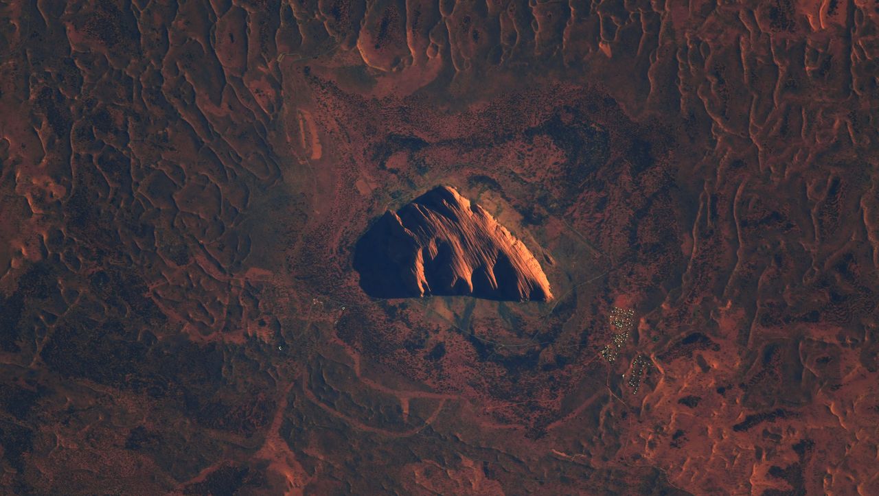 Uluru, formerly Ayers Rock: An Australian landmark from space