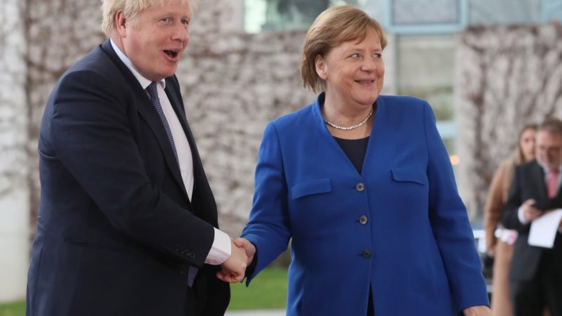 Angela Merkel meets Boris Johnson on her last official trip to the UK

