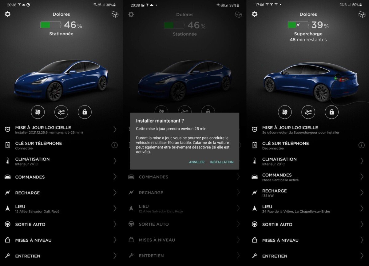 Update the car from the Tesla app