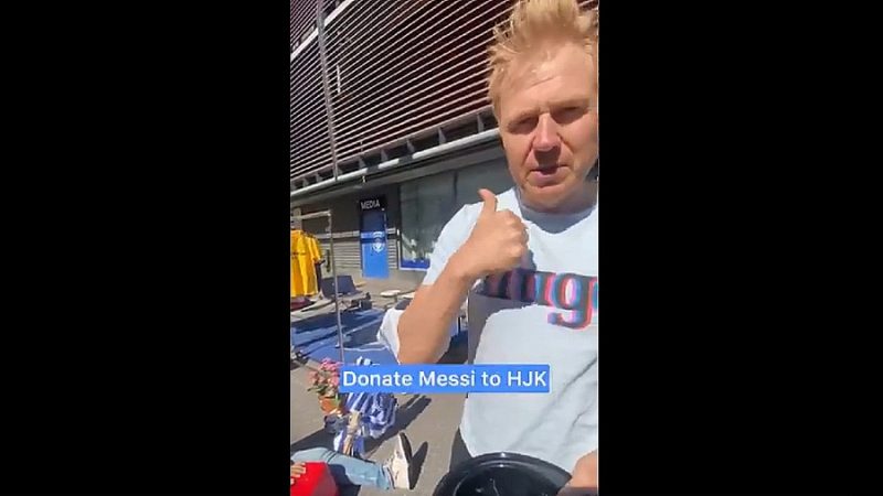   Video.  The CEO of the football club in Finland asks for help to sign Messi

