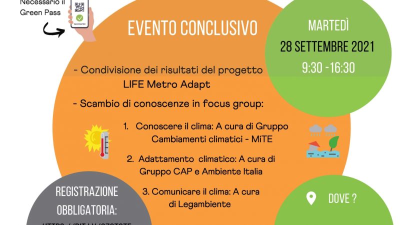 Climate change and urban adaptation: a conference in Milan on Tuesday 28 for the Life MetroAdapt project as part of Pre Cop.

