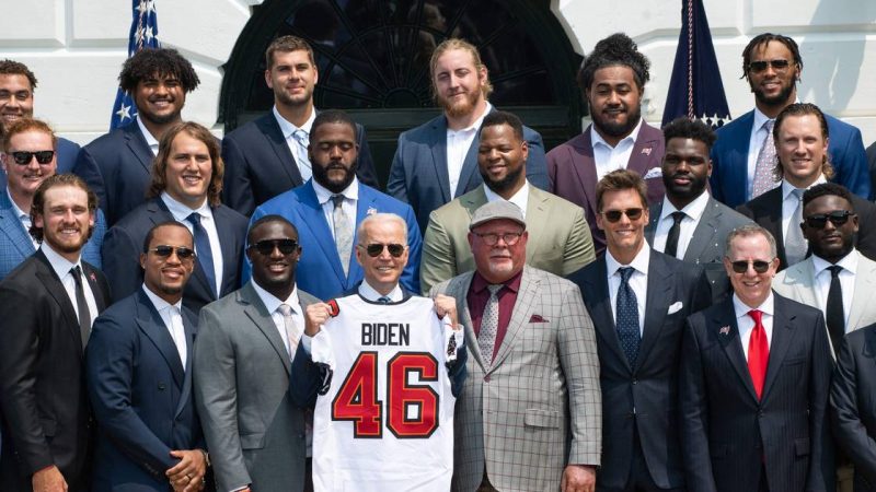 Joe Biden welcomes the Tampa Bay Buccaneers to the White House

